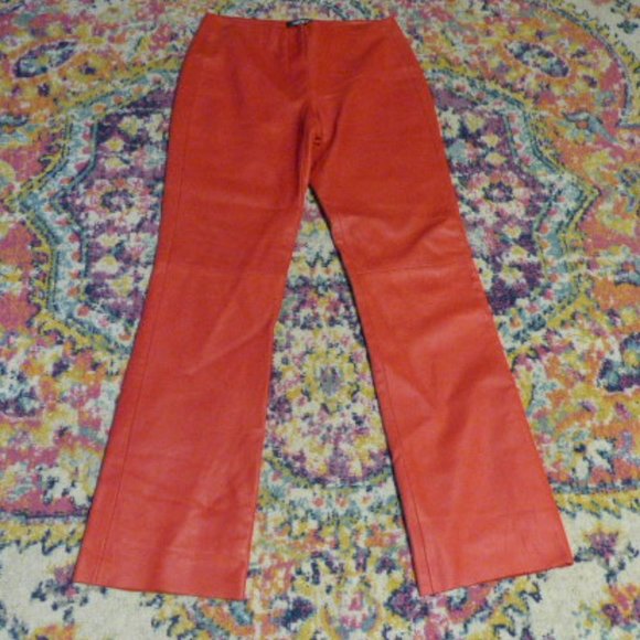 DKNY red leather pants Size 8 - Picture 5 of 5